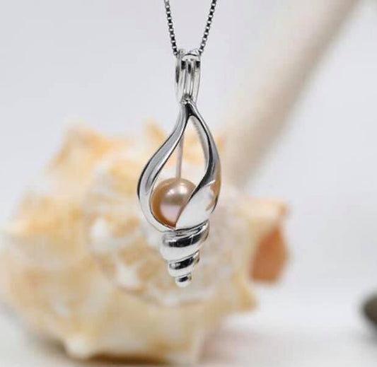 Conch Shell Sterling Silver Cage Pendant PRE-ORDER