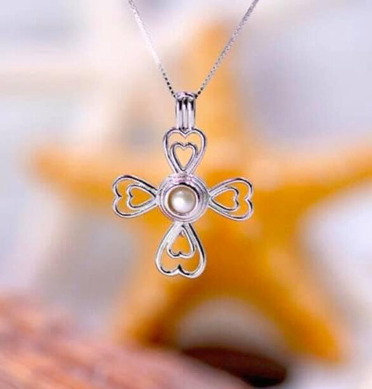 Cross of Hearts Sterling Silver Cage Pendant PRE-ORDER