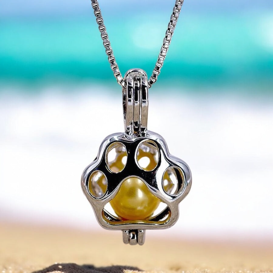 Bella's Paw Sterling Silver Cage Pendant