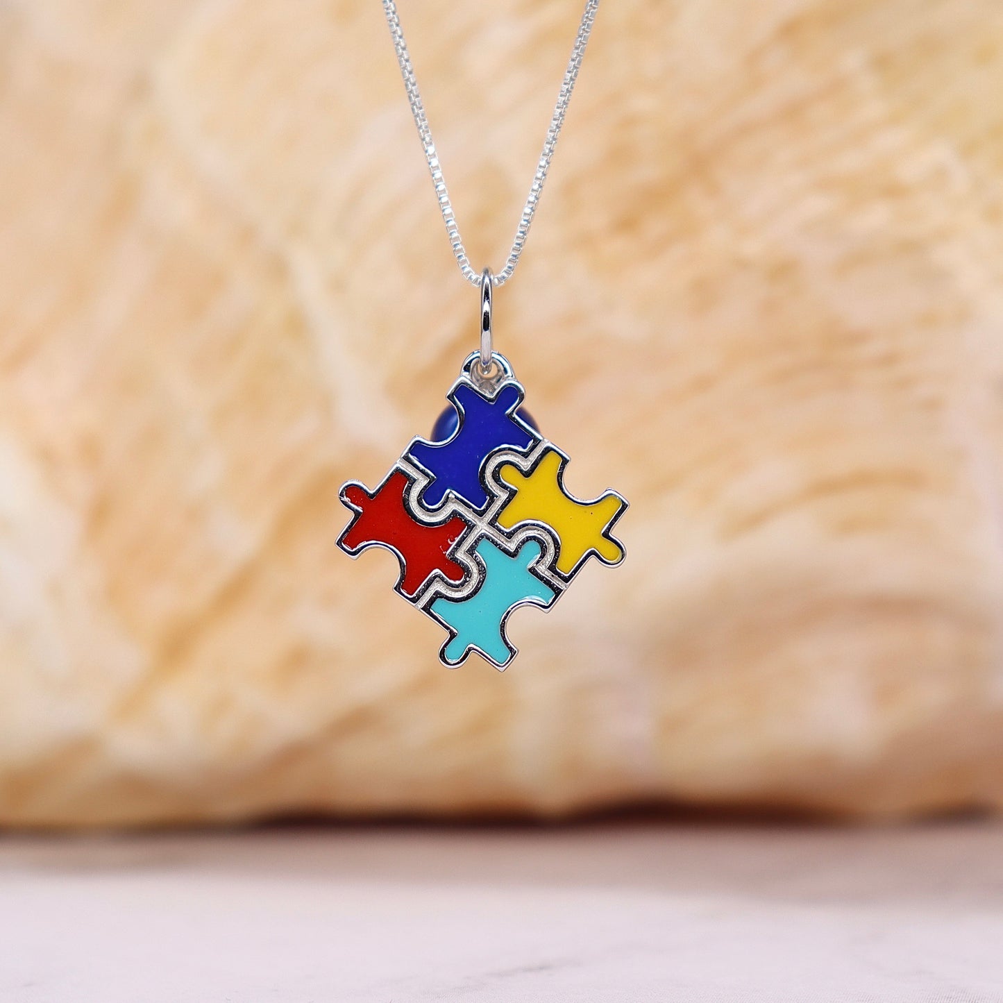 You're Unique Autism Sterling Silver Pendant With Dark Blue Pearl - Final Sale