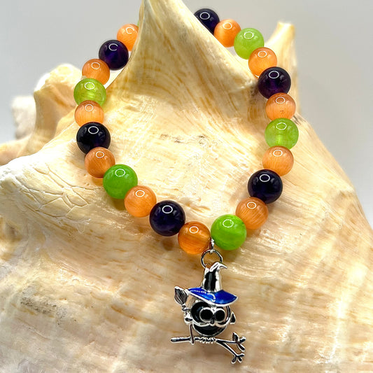 Limited Edition Crystal Halloween Bracelet W/ Halloween Pendant