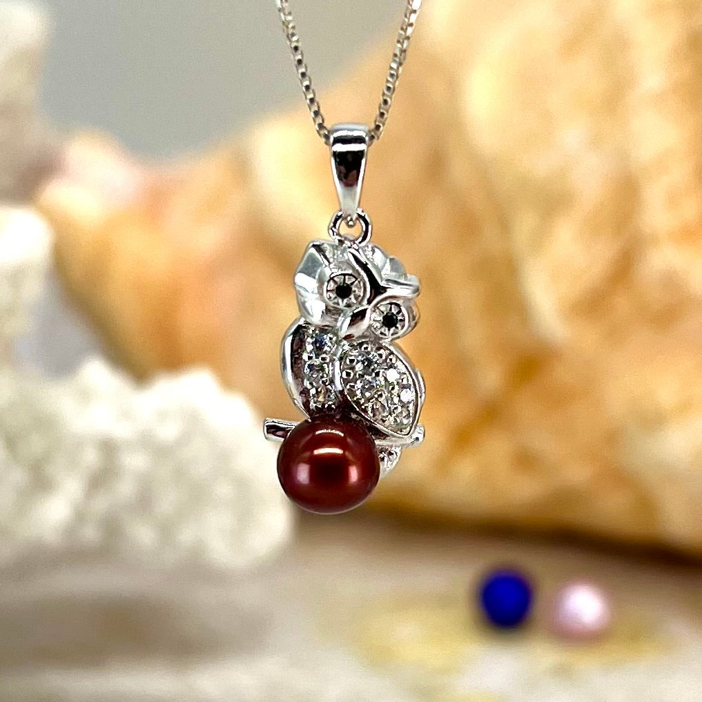 Sleepy Owl Sterling Silver Pendant