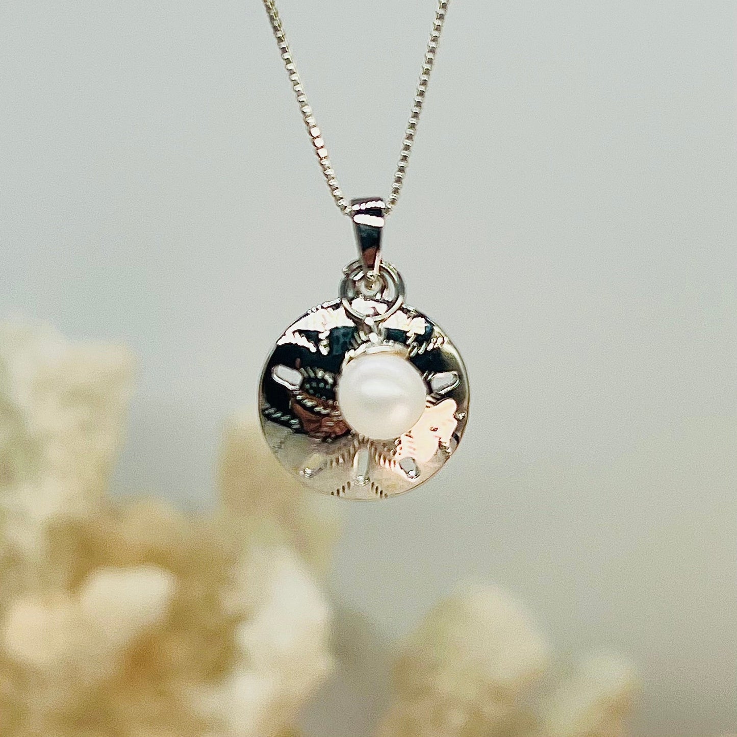 Sea Cookie Sterling Silver Sand Dollar Pendant