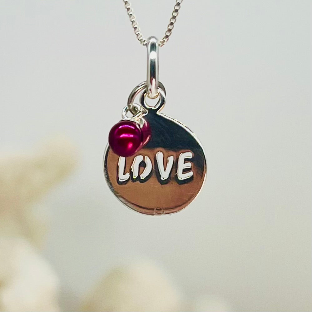 I Love You So Much Sterling Silver Micro Pearl Pendant