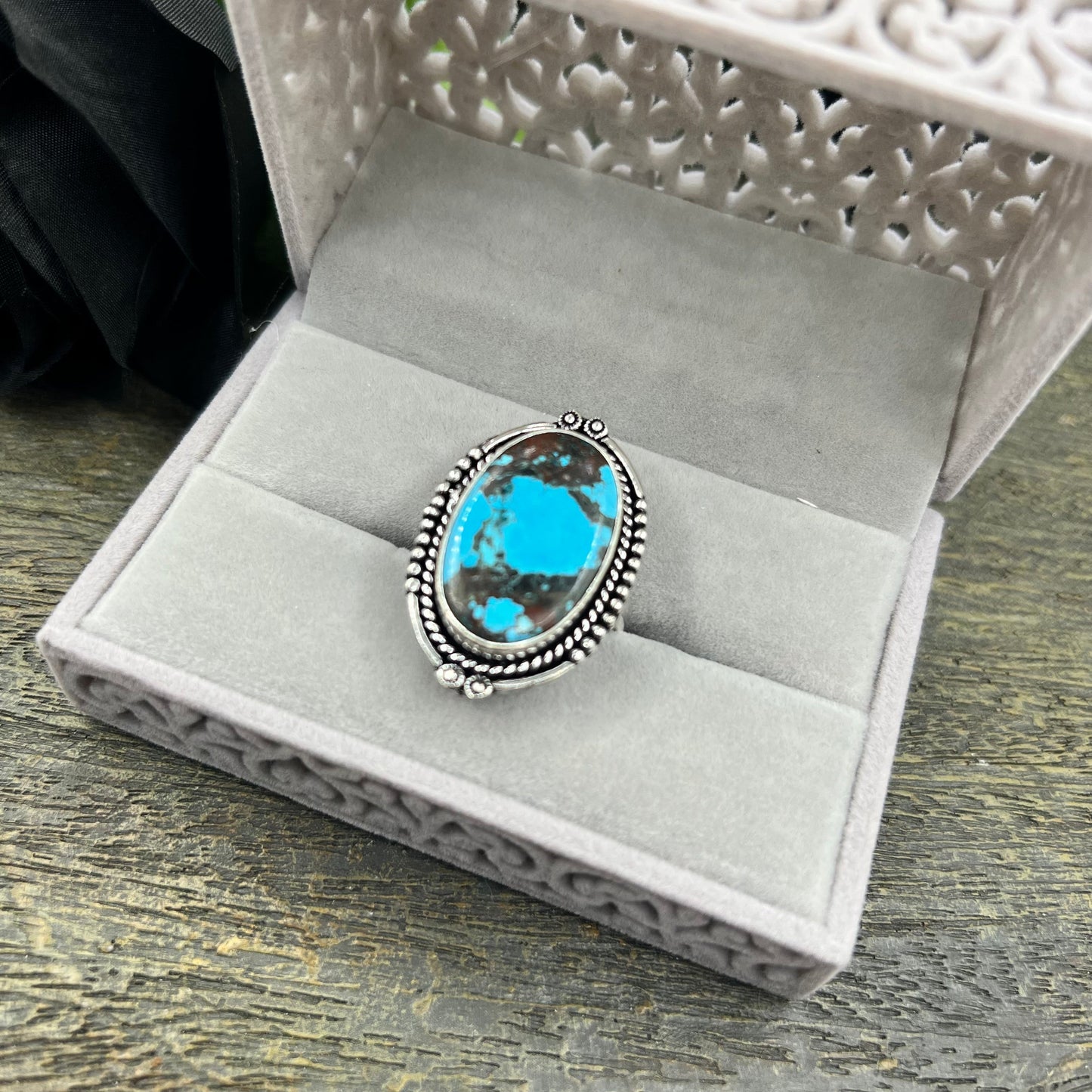 Sterling Silver Turquoise Ring - Size 11