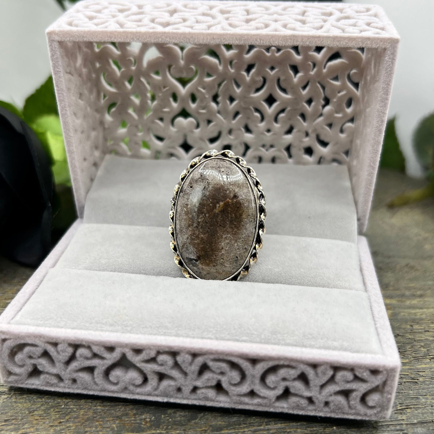 Sterling Silver Quartz Ring - Size 10.5