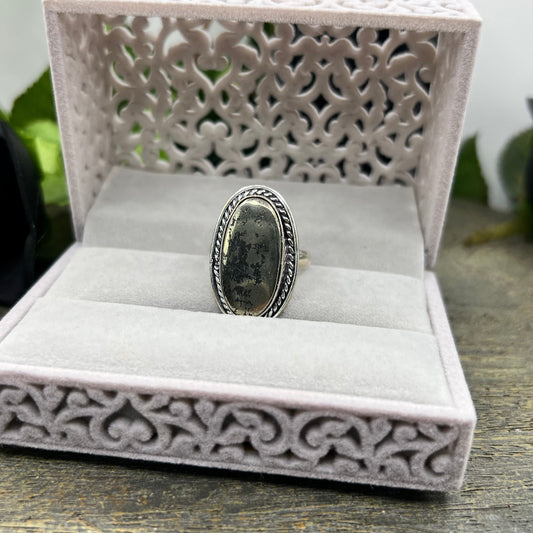 Sterling Silver Pyrite Ring - Size 10.5