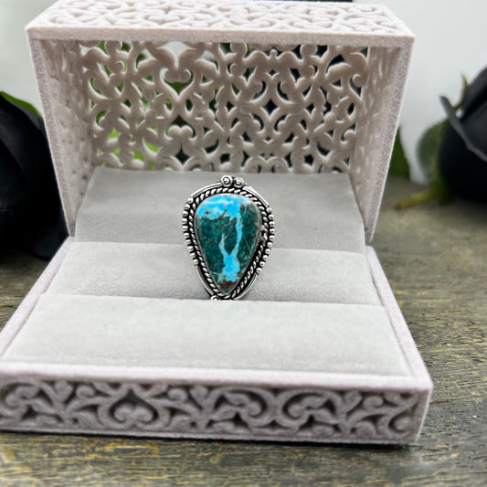 Sterling Silver Turquoise Ring - Size 10