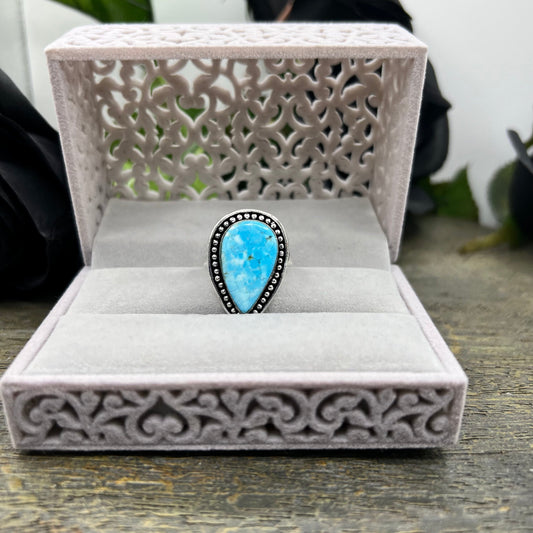 Sterling Silver Turquoise Ring - Size 10