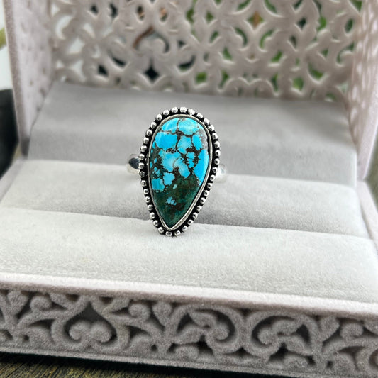 Sterling Silver Turquoise Ring - Size 9.5