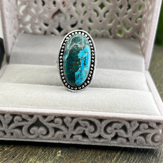 Sterling Silver Turquoise Ring - Size 9.5