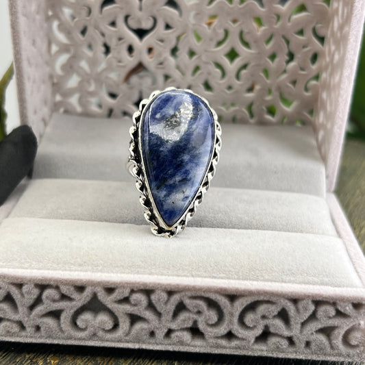 Sterling Silver Sodalite Ring - Size 9.5