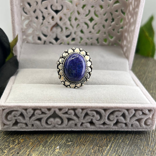 Sterling Silver Lapis Ring - Size 9.5