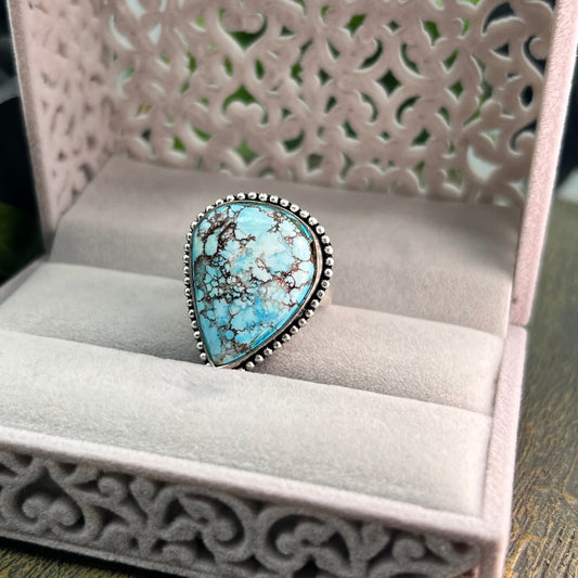 Turquoise Sterling Silver  Ring - Size 9