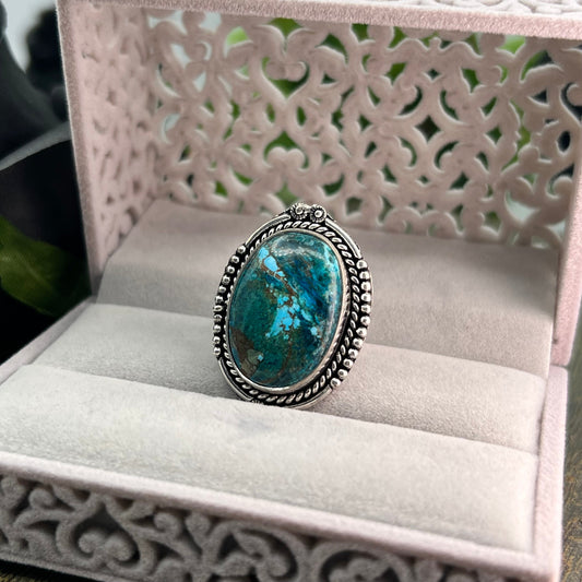 Turquoise Sterling Silver  Ring - Size 9