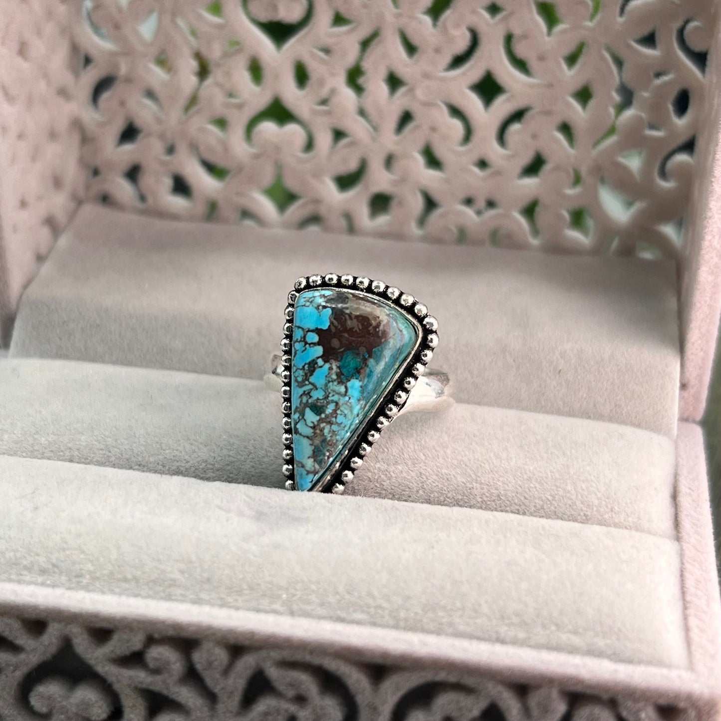 Turquoise Sterling Silver  Ring - Size 9