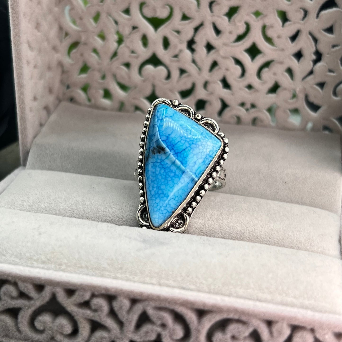 Blue Dragon Vien Sterling Silver  Ring - Size 9