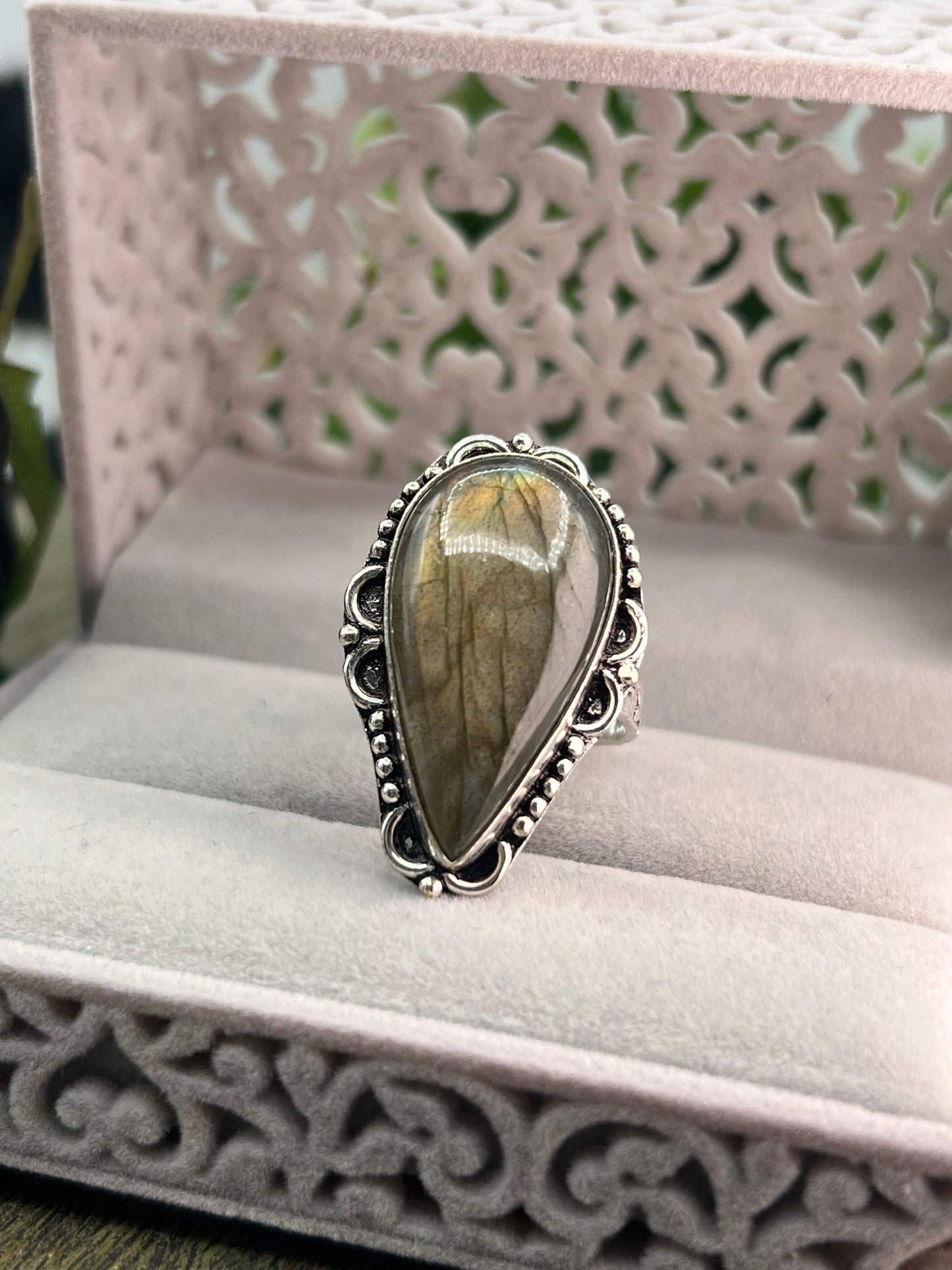 Labradorite Sterling Silver Ring - Size 9