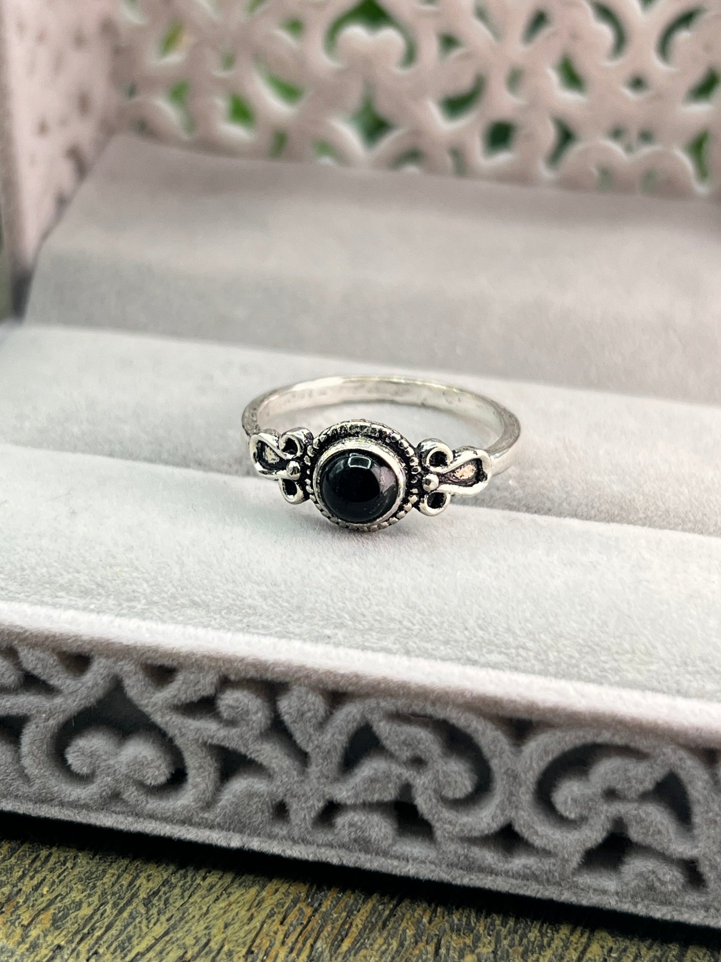 Tourmaline Silver Plated Ring - Size 9