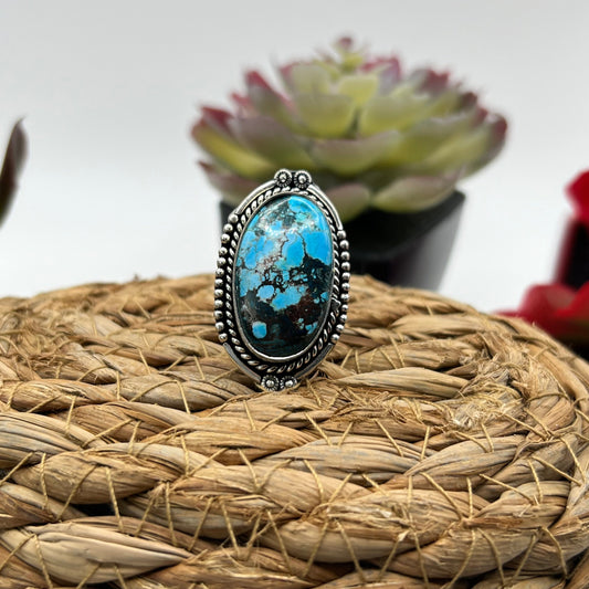 Sterling Silver Turquoise Ring - Size 8.5