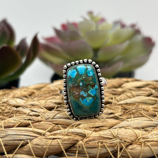 Sterling Silver Turquoise Ring - Size 8