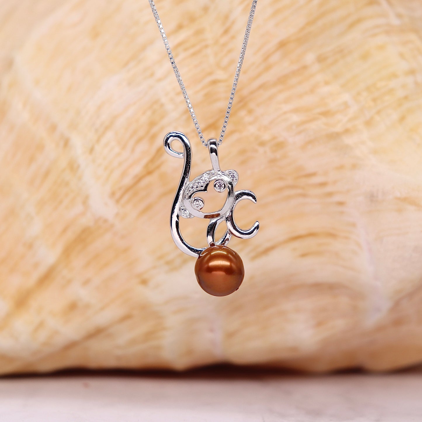 Monkey See, Monkey Do Sterling Silver Set Pendant PREORDER