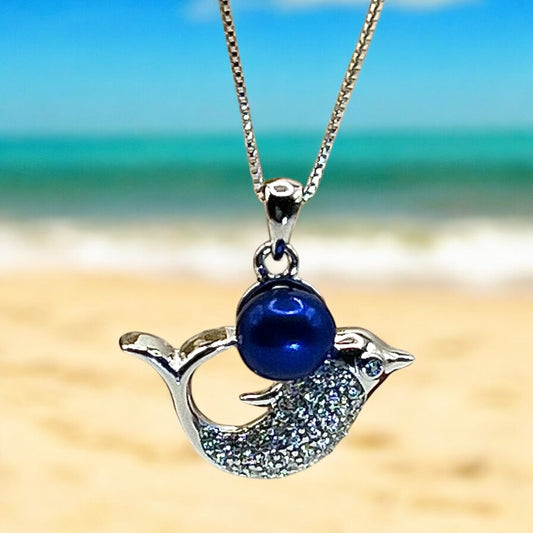 Dive Right In Dolphin Sterling Silver Pendant - New Arrival