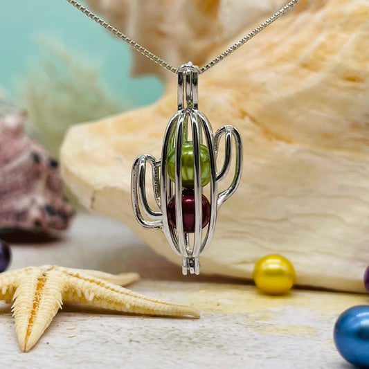 Prickling Cactus Sterling Silver cage pendant PREORDER