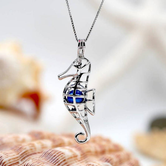 Seahorse Sterling Silver Cage Pendant PRE-ORDER