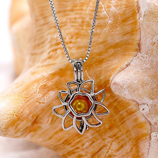 Sunflower Sterling Silver Cage Pendant PRE-ORDER