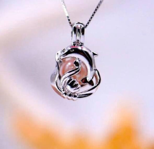 Swimming With Dolphins Sterling Silver Cage Pendant PRE-ORDER